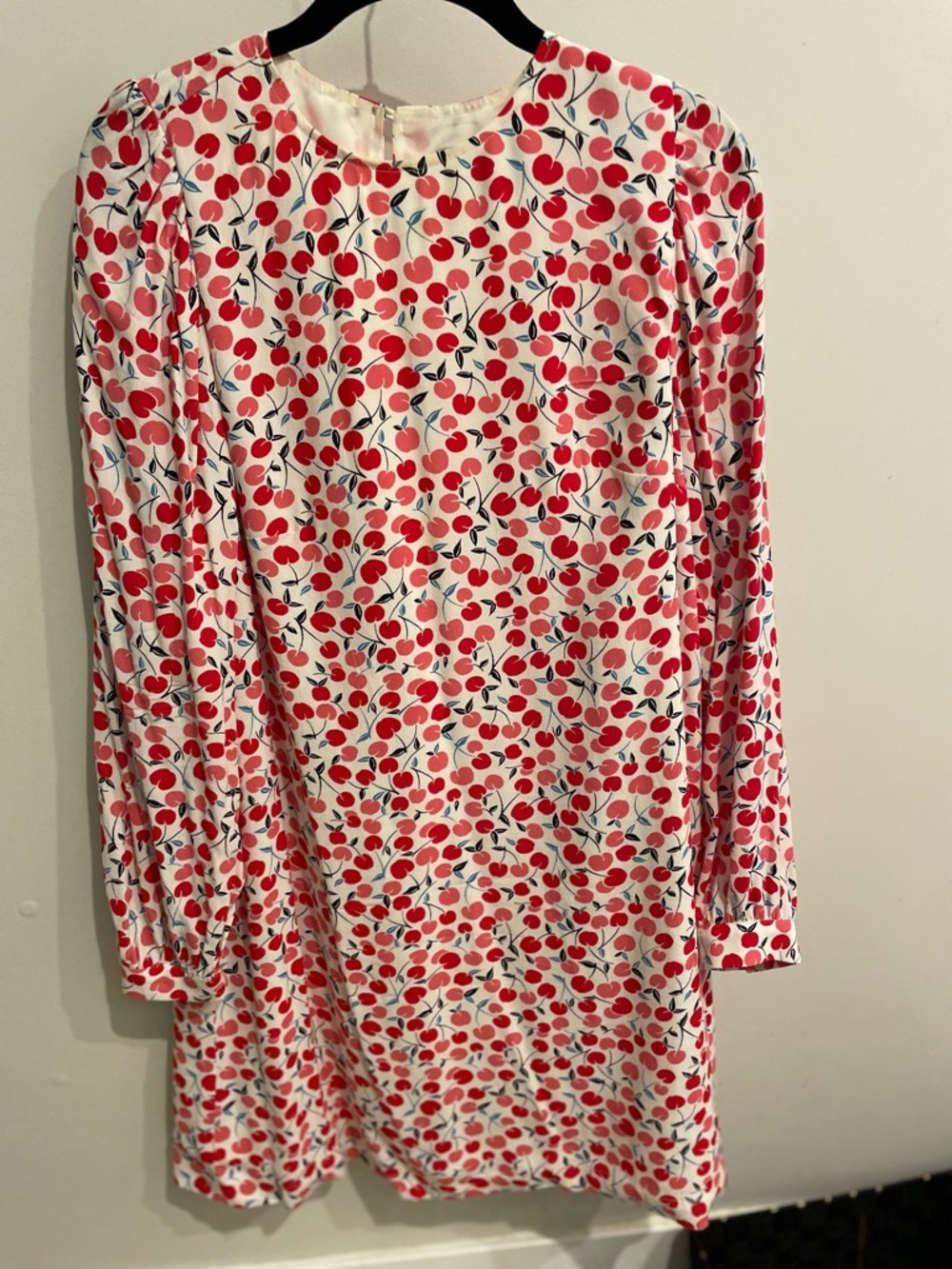 LOFT Cherry Print Short-Sleeve Shift Dress - White & Red